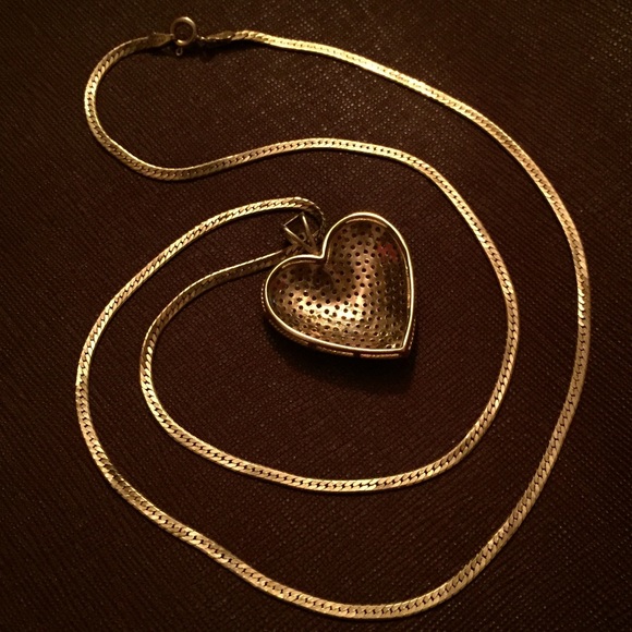 Diamond pendant on gold and gold chain - Picture 4 of 7